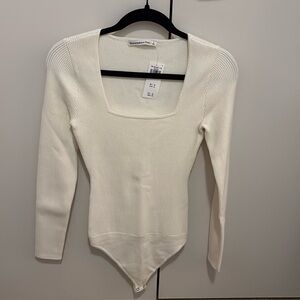 Ribbed sweater bodysuit
